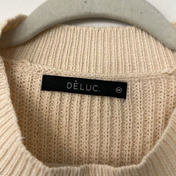 Deluc Cream Knit Sleeveless Sweater M - Picture 4 of 5